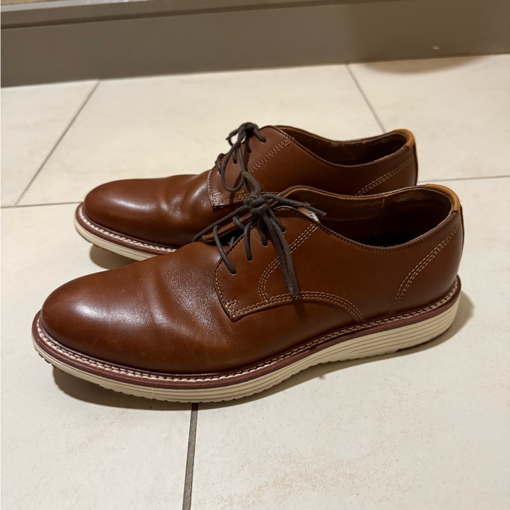 Johnson & Murphy Upton Plain Toe - Brown Leather Dress Shoes